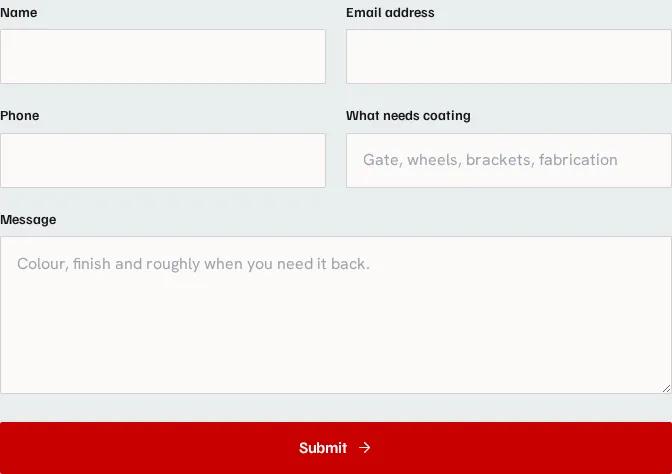 OZ Coat contact form